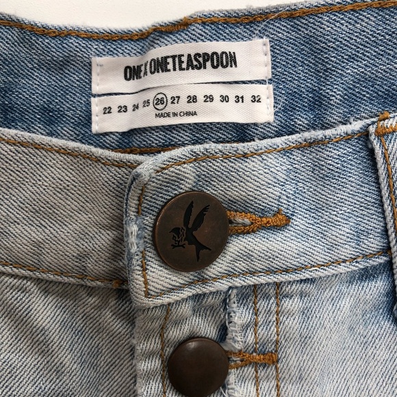 One Teaspoon Light Blue Jean Shorts - Picture 2 of 8